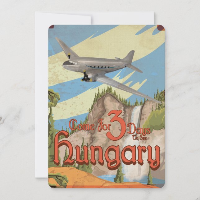 Hungary Vintage Travel Poster Invitation (Front)