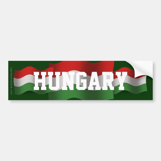 Hungary Waving Flag Bumper Sticker (Front)