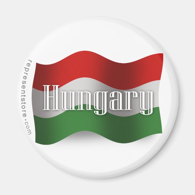 Hungary Waving Flag Magnet (Front)