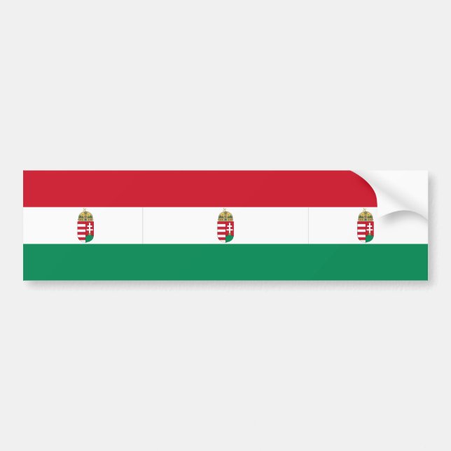 Hungary With Arms, Hungary flag Bumper Sticker (Front)