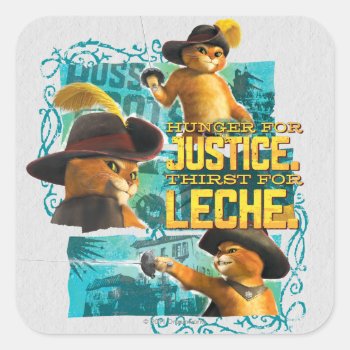 Hunger For Justice Square Sticker by pussinboots at Zazzle