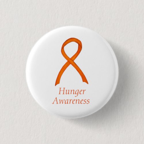 Hunger Orange Awareness Ribbon Custom Pin