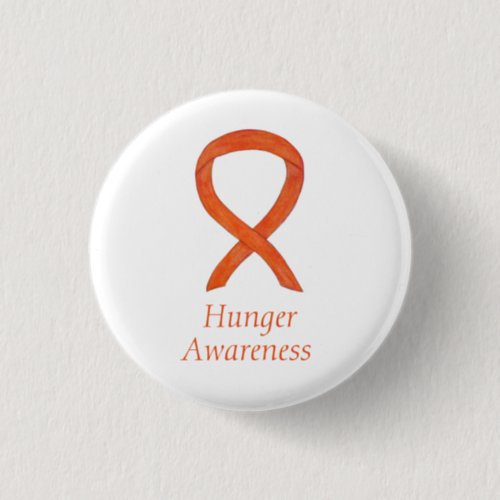 Hunger Orange Awareness Ribbon Custom Pin