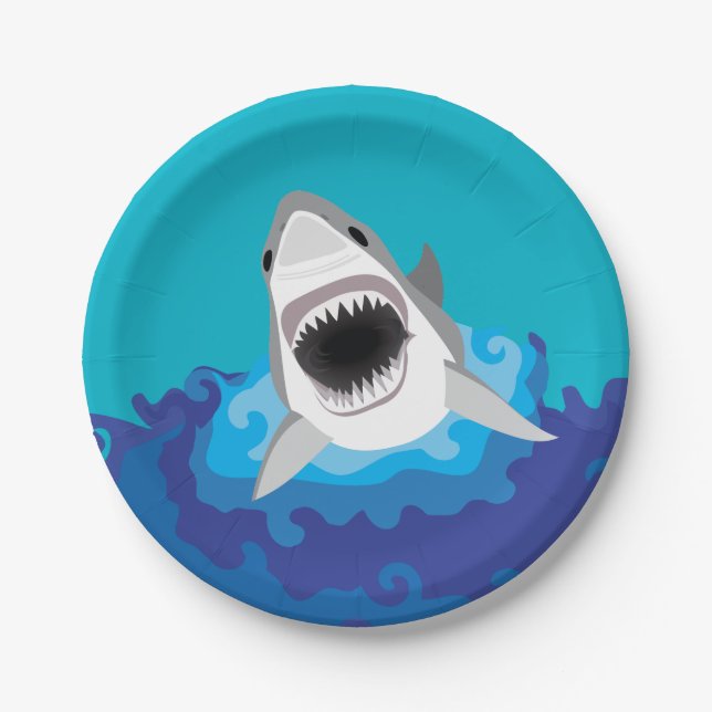 Hungry as a Shark Boy's Birthday Party Paper Plates (Front)