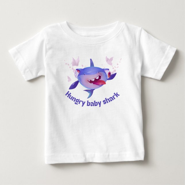 Hungry baby shark baby T-Shirt (Front)