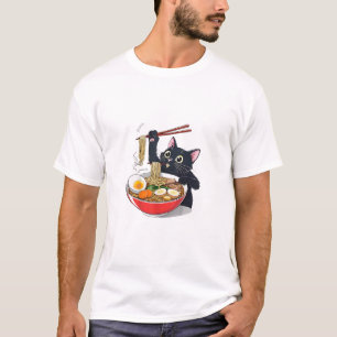 "Hungry Black Cat with Ramen" T-Shirt