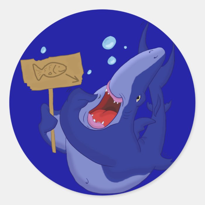 Hungry Blue Shark Sticker