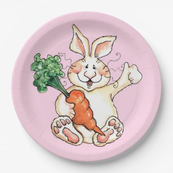 Hungry Bunny Paper Plates by Zazzlemm_Cards at Zazzle