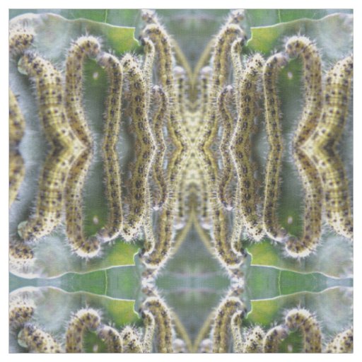 Hungry Cabbage White Caterpillars Patterned Animal Fabric