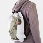 Hungry Cartoon Striped Hyena Drawstring Backpack (Insitu)