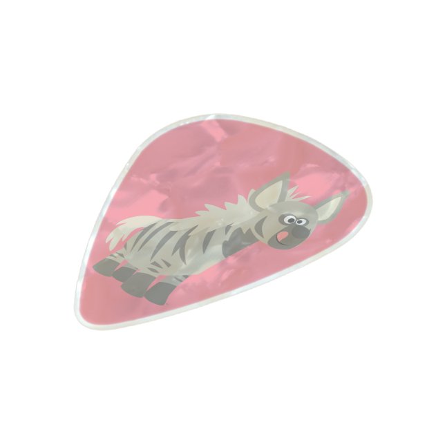Hungry Cartoon Striped Hyena Pearl Guitar Pick (Front Angle)