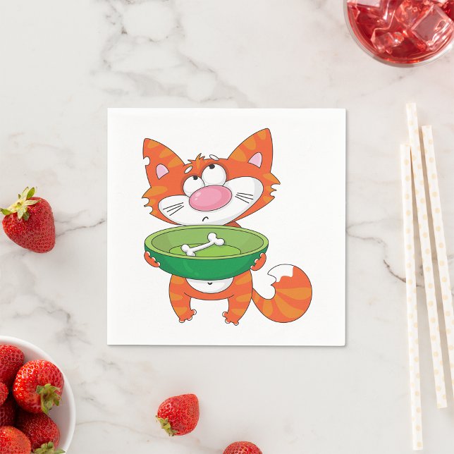 Hungry Cat Paper Napkins (Creator Uploaded)