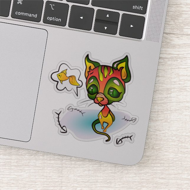 Hungry Cat Sticker (Detail)