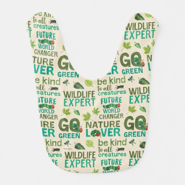 Hungry Caterpillar | Future World Changer Pattern Baby Bib (Front)