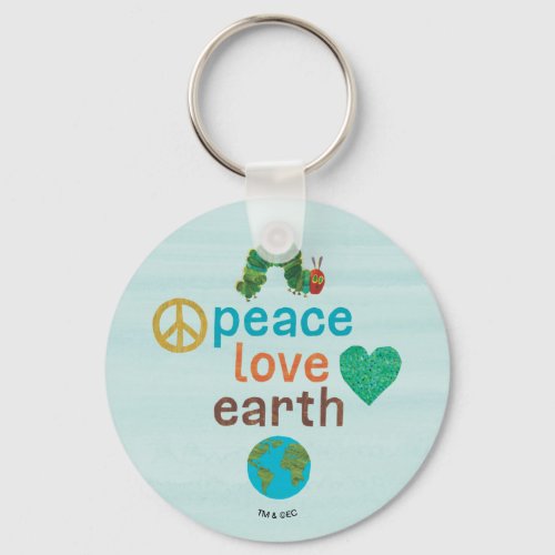 Hungry Caterpillar  Peace Love Earth Keychain