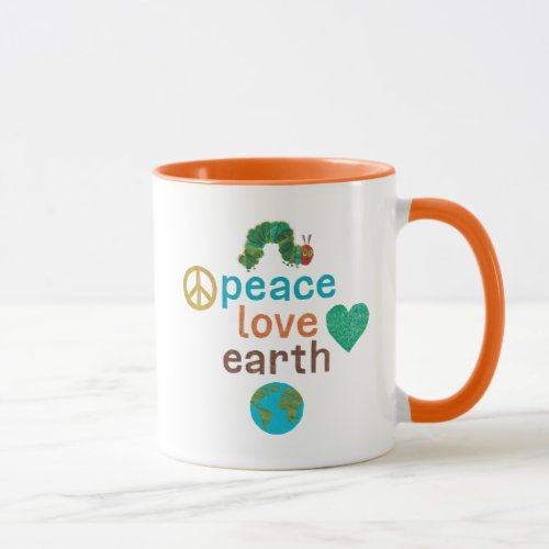 Hungry Caterpillar  Peace Love Earth Mug