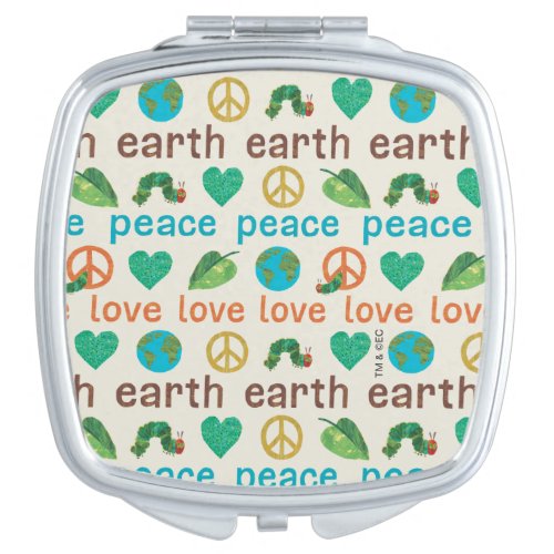 Hungry Caterpillar  Peace Love Earth Pattern Compact Mirror