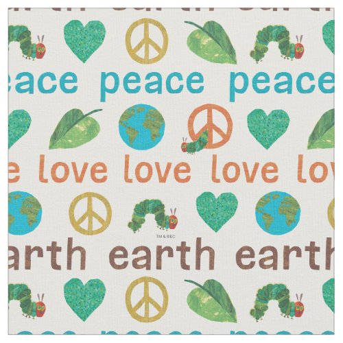 Hungry Caterpillar  Peace Love Earth Pattern Fabric