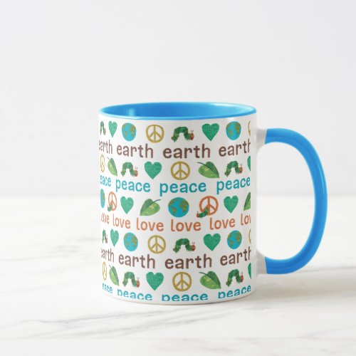 Hungry Caterpillar  Peace Love Earth Pattern Mug