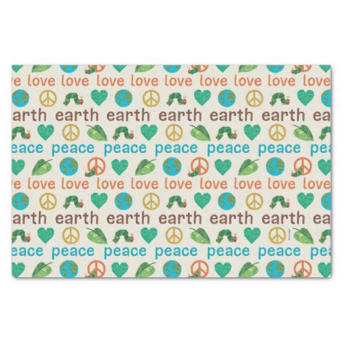 Hungry Caterpillar  Peace Love Earth Pattern Tissue Paper