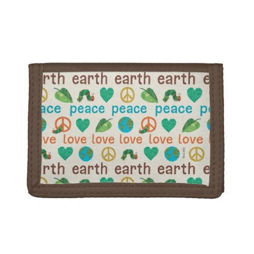 Hungry Caterpillar  Peace Love Earth Pattern Trifold Wallet