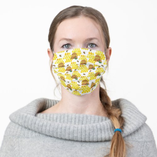 Hungry Caterpillar  Save the Bees Pattern Adult Cloth Face Mask