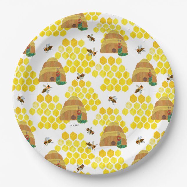Hungry Caterpillar | Save the Bees Pattern Paper Plates (Front)