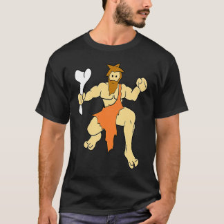 Hungry Cave Man wa Bone & Beard Hand Drawn Cave Dw T-Shirt