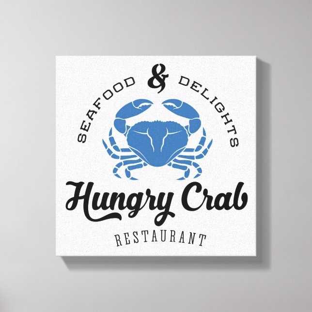 Hungry Crab Restaurant Poster Canvas Print (Front)