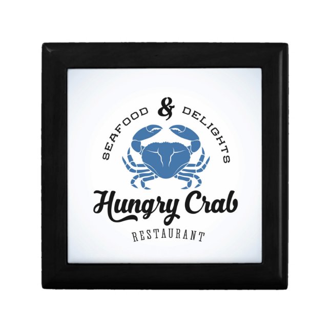 Hungry Crab Restaurant Poster Jewelry Box (Front)