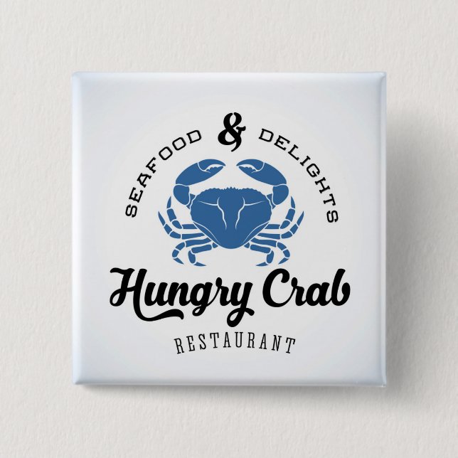 Hungry Crab Restaurant Poster Pinback Button (Front)