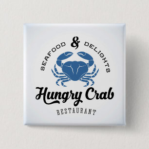 Hungry Crab Restaurant Poster Pinback Button