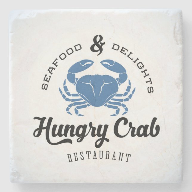 Hungry Crab Restaurant Poster Stone Coaster (Front)