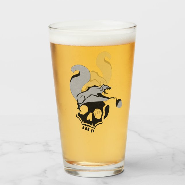 Hungry Flying Gray Death Squirrel Glass (Back Filled)