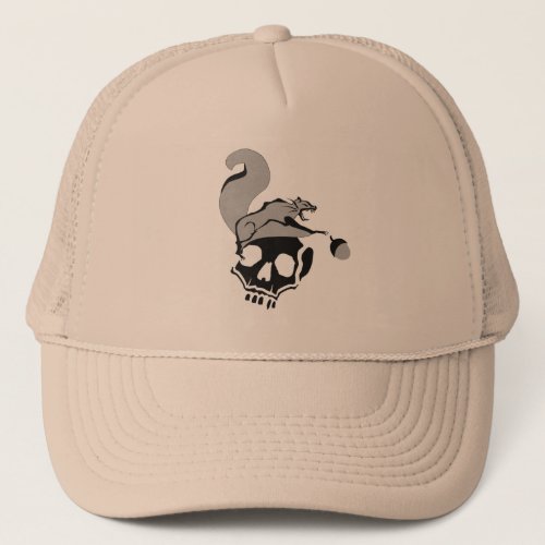 Hungry Flying Gray Death Squirrel Trucker Hat