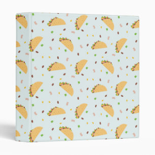 Hungry For Tacos Pattern 3 Ring Binder