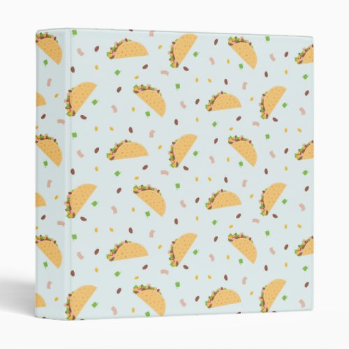 Hungry For Tacos Pattern 3 Ring Binder