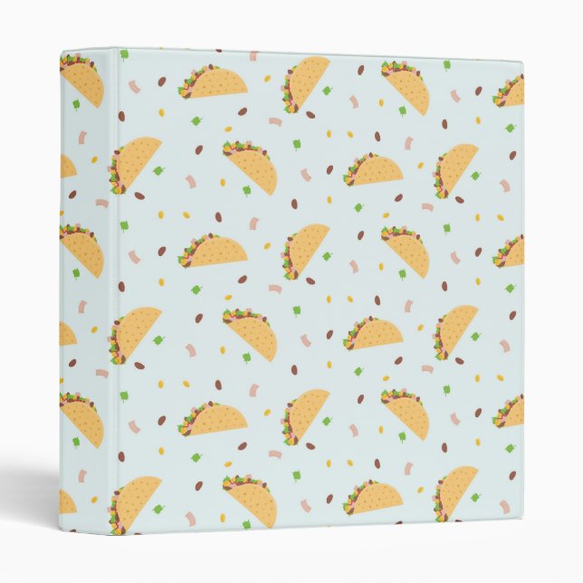 Hungry For Tacos Pattern 3 Ring Binder (Front/Spine)