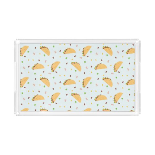 Hungry For Tacos Pattern Acrylic Tray