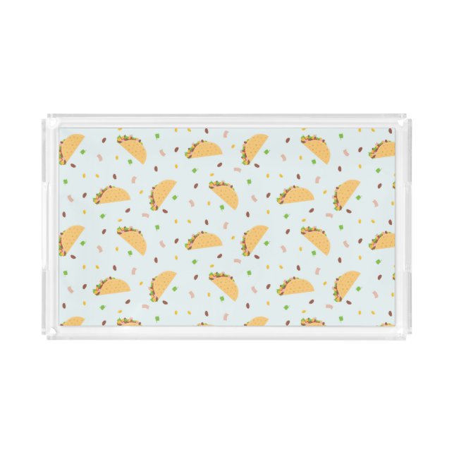 Hungry For Tacos Pattern Acrylic Tray (Front)