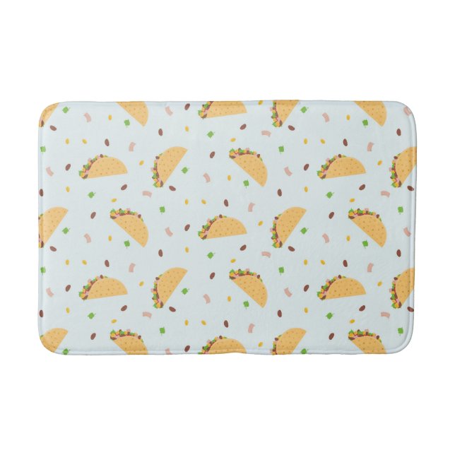 Hungry For Tacos Pattern Bath Mat (Front)
