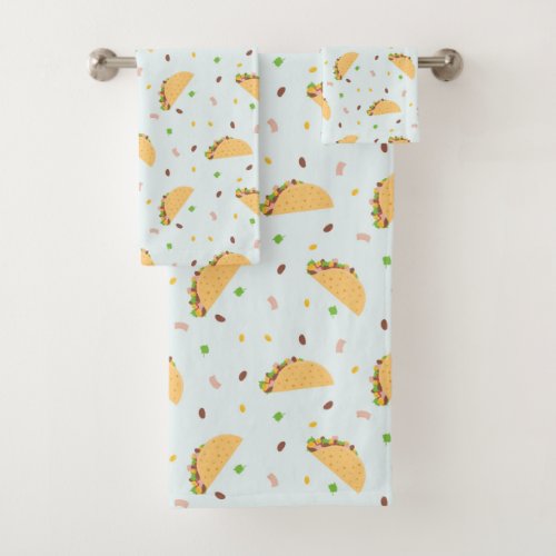 Hungry For Tacos Pattern Bath Towel Set