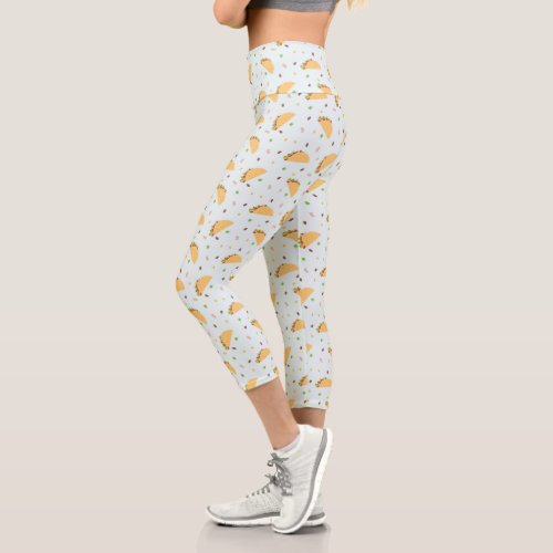 Hungry For Tacos Pattern Capri Leggings