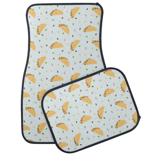 Hungry For Tacos Pattern Car Floor Mat (Set)