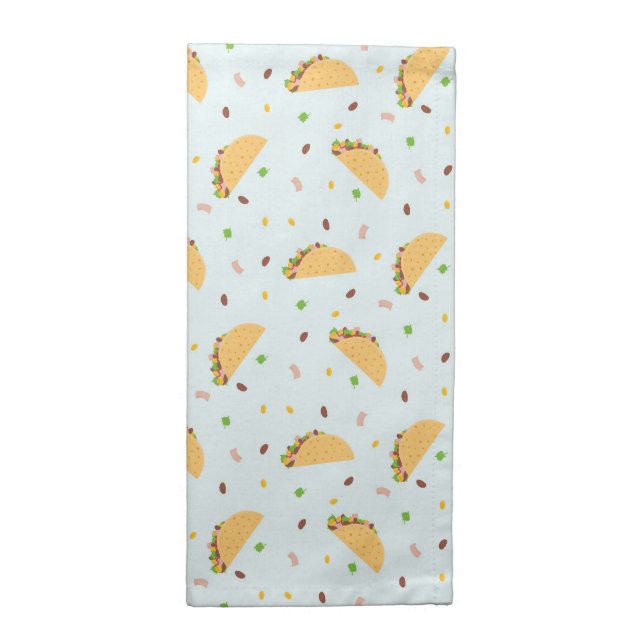 Hungry For Tacos Pattern Cloth Napkin (Half Fold)