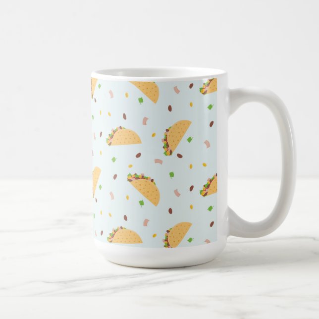 Hungry For Tacos Pattern Coffee Mug (Right)