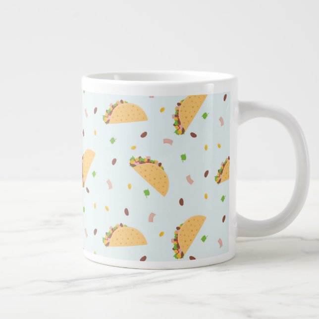 Hungry For Tacos Pattern Giant Coffee Mug (Right)