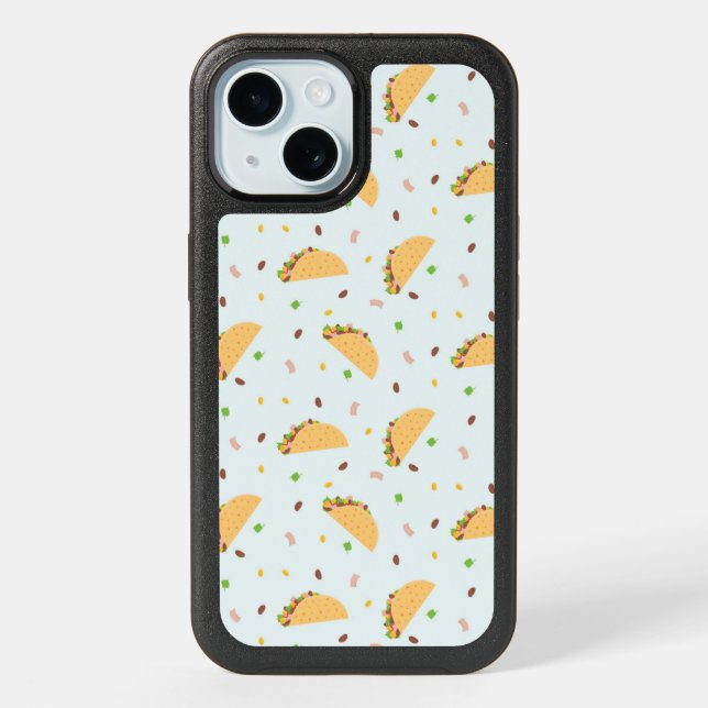 Hungry For Tacos Pattern iPhone 15 Case (Back)