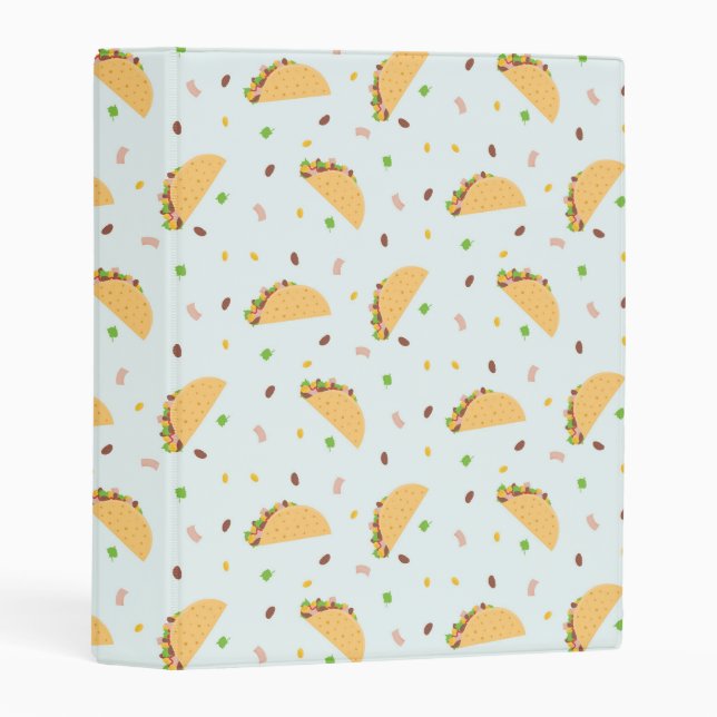 Hungry For Tacos Pattern Mini Binder (Front/Spine)