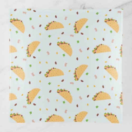 Hungry For Tacos Pattern Trinket Tray